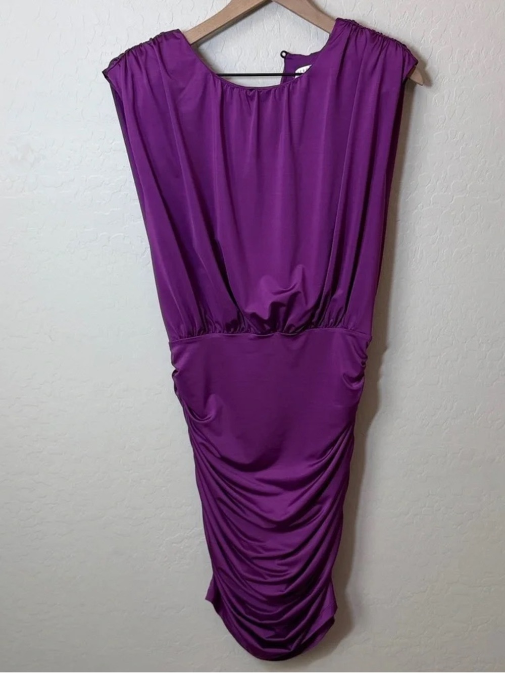 Purple Draped Sleeveless Women's Dress